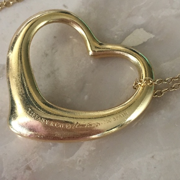 Tiffany 18k Gold Elsa Peretti XL Open Heart Necklace - Picture 3 of 12